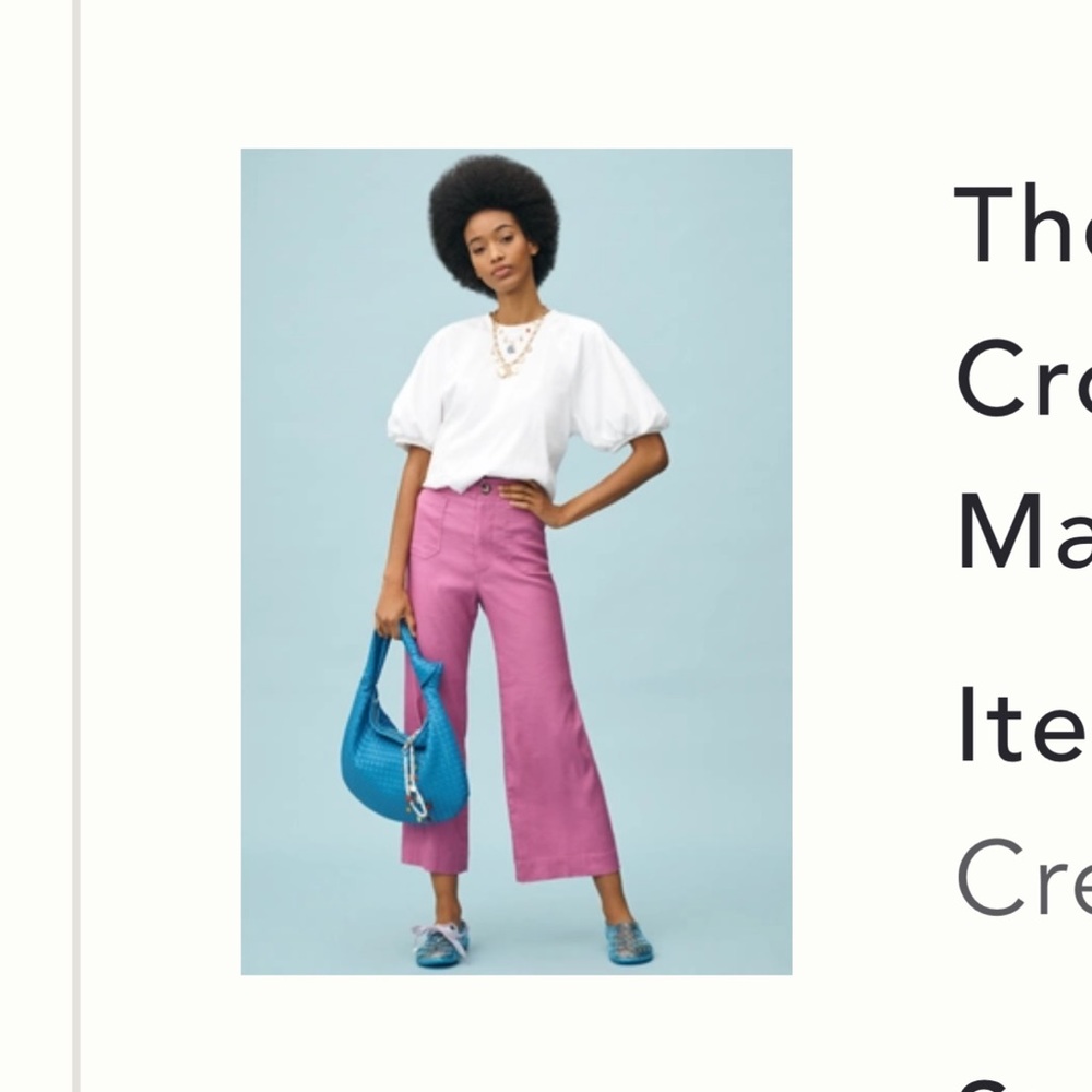The Colette Linen Blend Crop Wide-Leg Pants by Maeve